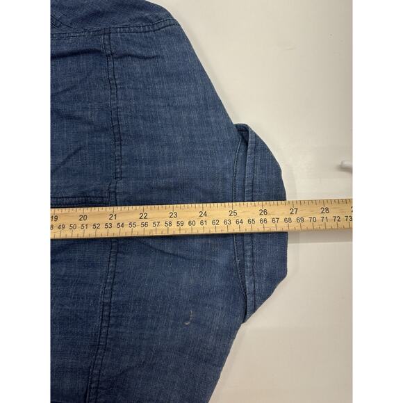Tommy Hilfiger Womens Jacket Size Medium Blue Chambray Double Closure Lightweigh - Picture 10 of 11